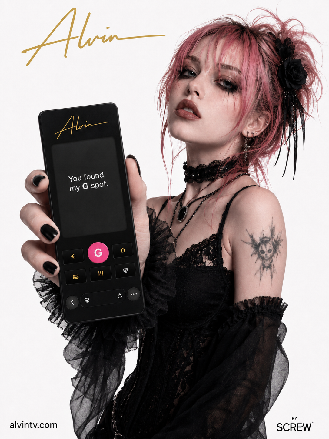 Janxsy holding the ALVIN streaming device
